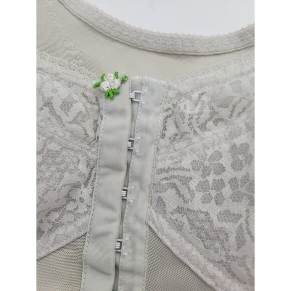 Vintage Anthony Richards Gray Floral Lace Front Closure Wire Free Bra Size 40C - Picture 7 of 9